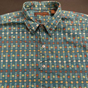 Tori Richard Hawaiian Polka Dot Shirt XL Blue